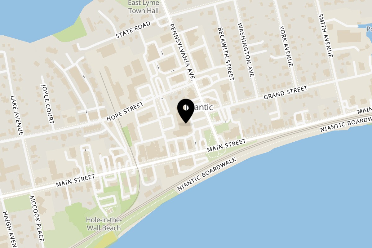 Map showing the location of Spice Club on 239 Main St in Niantic